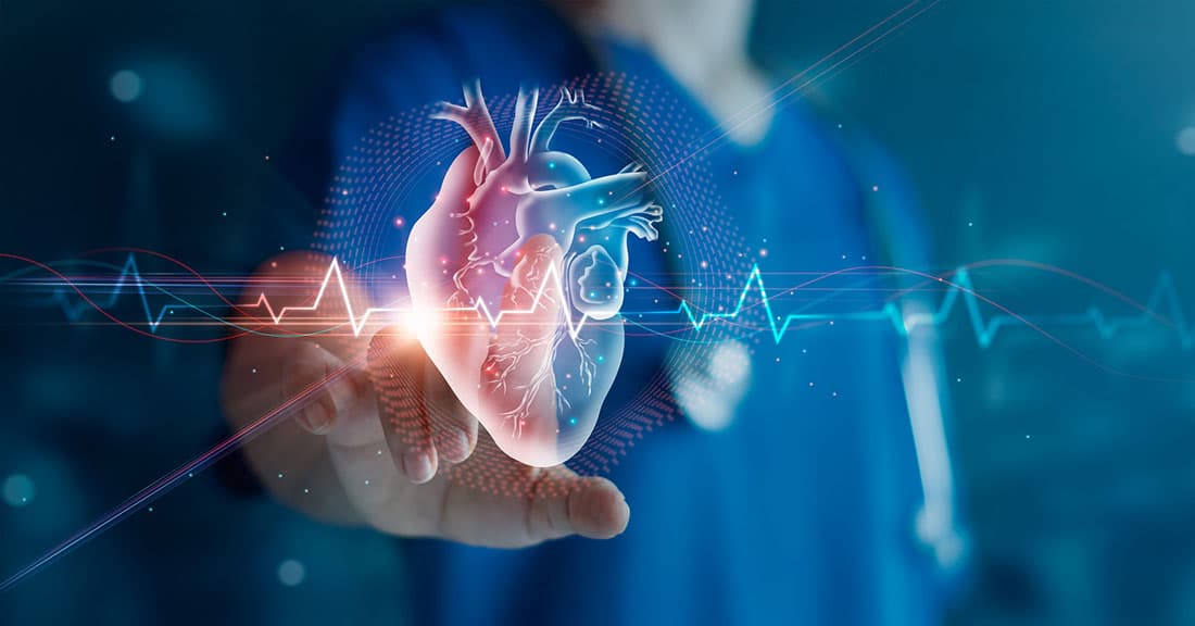 Digital cardiovascular medicine illustration